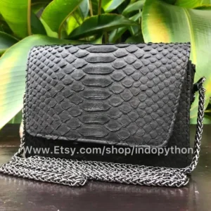 Black Metal Chain Small Bag from Indo Python Store