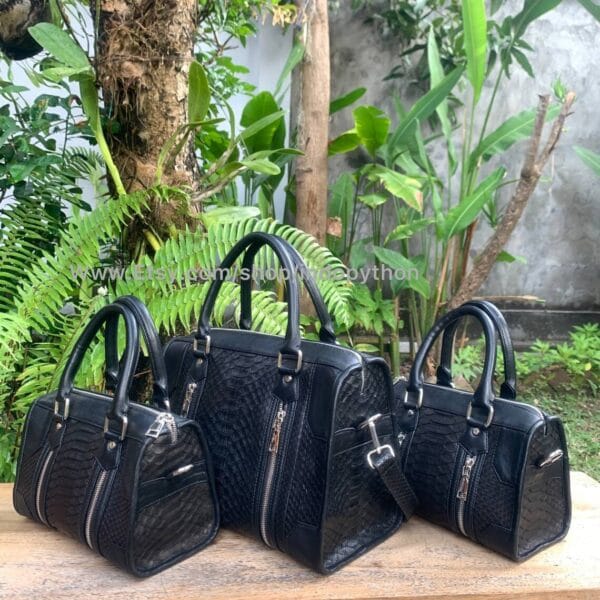 Black Python Medium Bag