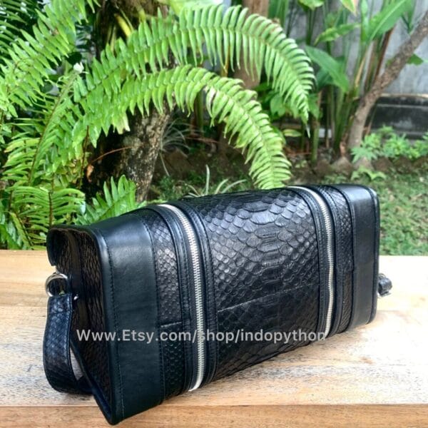 Black Python Medium Bag