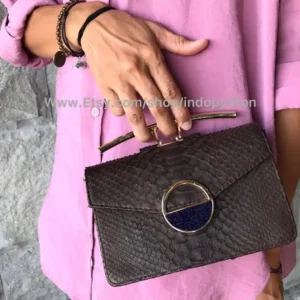 Brown Boxy Small Bag from Indo Python Store