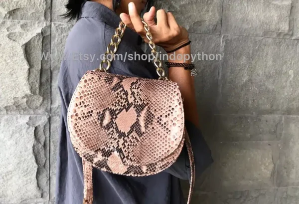 Pale Pink Round Bag from Indo Python Store