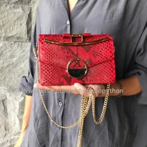 Red boxy small bag from Indo Python Store