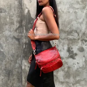 Red Sling Bag from Indo Python Store