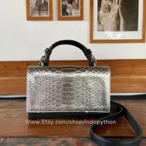 Silver black small bag from Indo Python Store