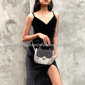 Black And White Round Bag from Indo Python Store