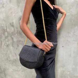 Black Gold Chain Small Bag from Indo Python Store