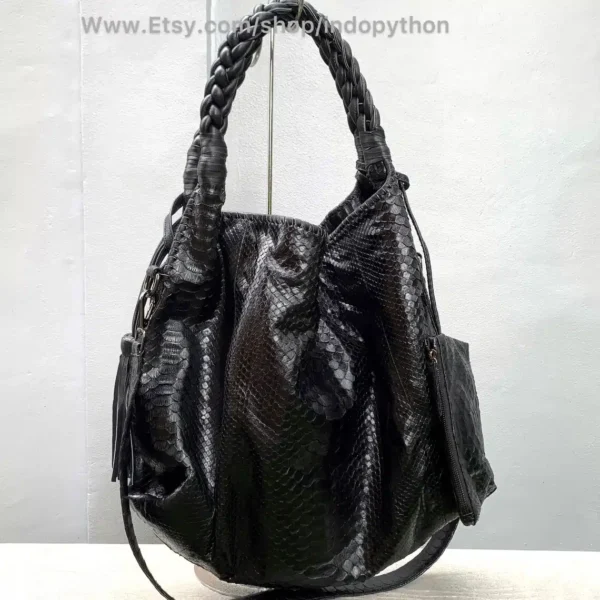 Black Python Bag Hobo - Image 6