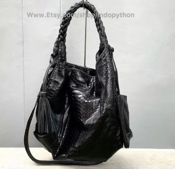 Black Python Bag Hobo - Image 7