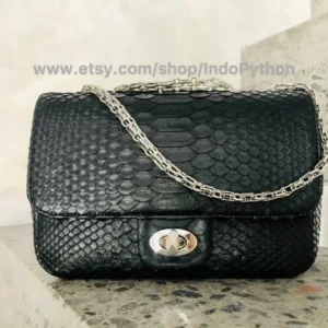 Black Python Small Bag from Indo Python Store