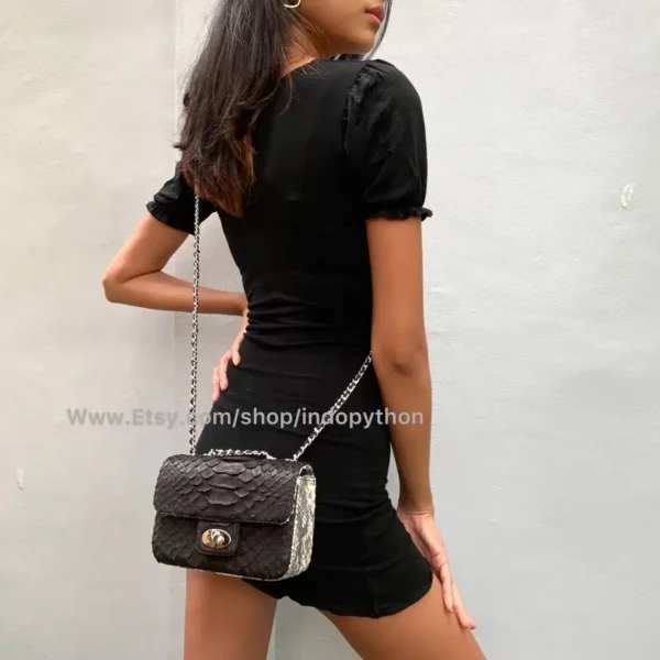 Black Silver Small Bag from Indo Python Store