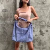 Blue Nubuck Hobo Bag - Image 6