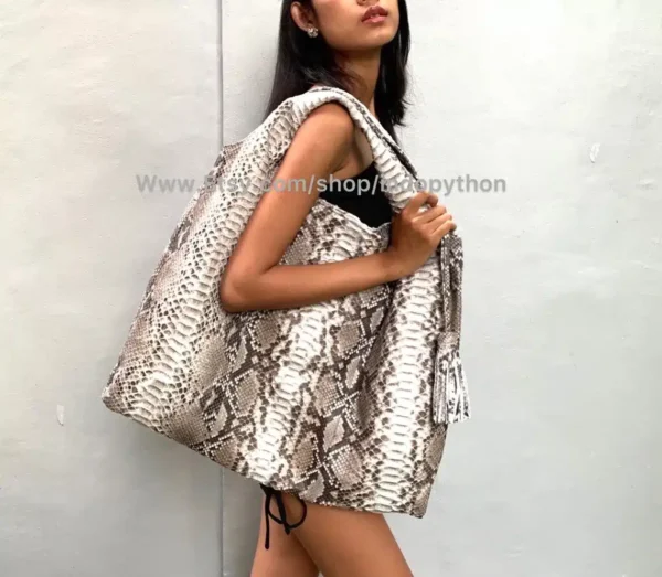 Natural Color Hobo Python Bag from Indo Python Store