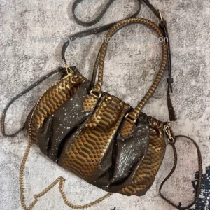 Black Gold Python Purse