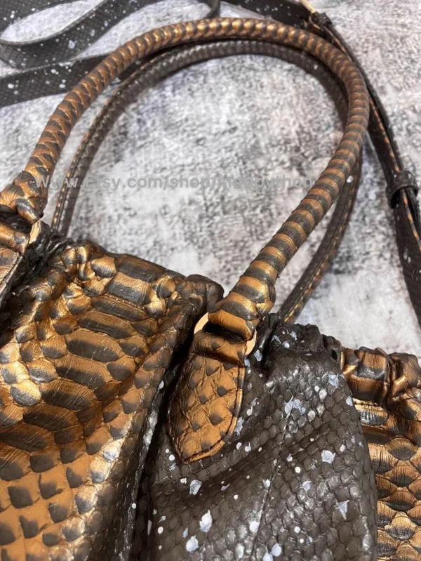 Black Gold Python Purse