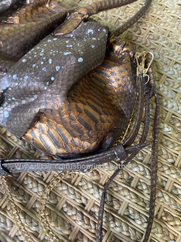 Black Gold Python Purse