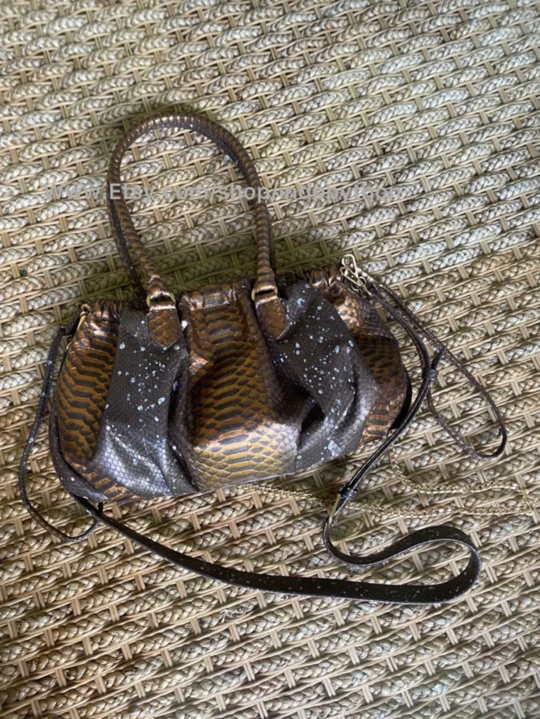 Black Gold Python Purse