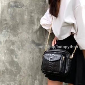 Black Medium Sling Bag from Indo Python Store