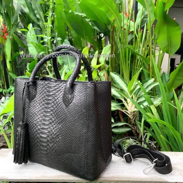 Black Python Tote