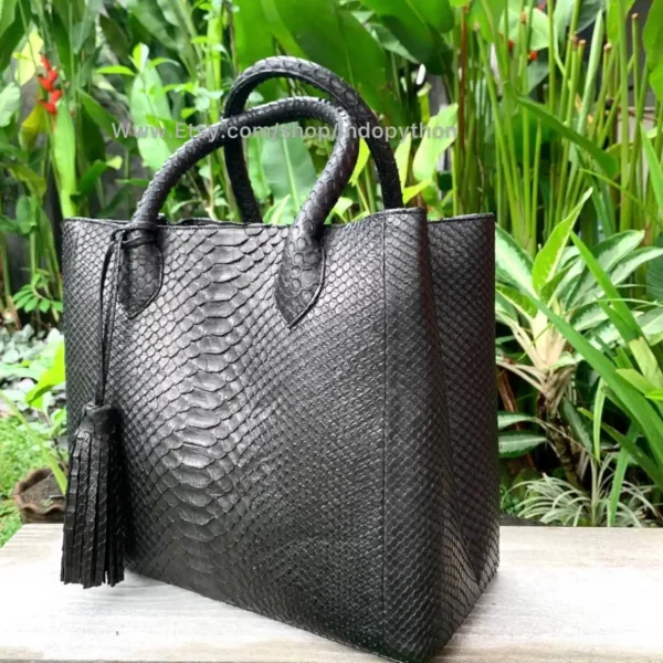 Black Python Tote