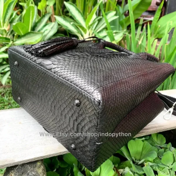 Black Python Tote