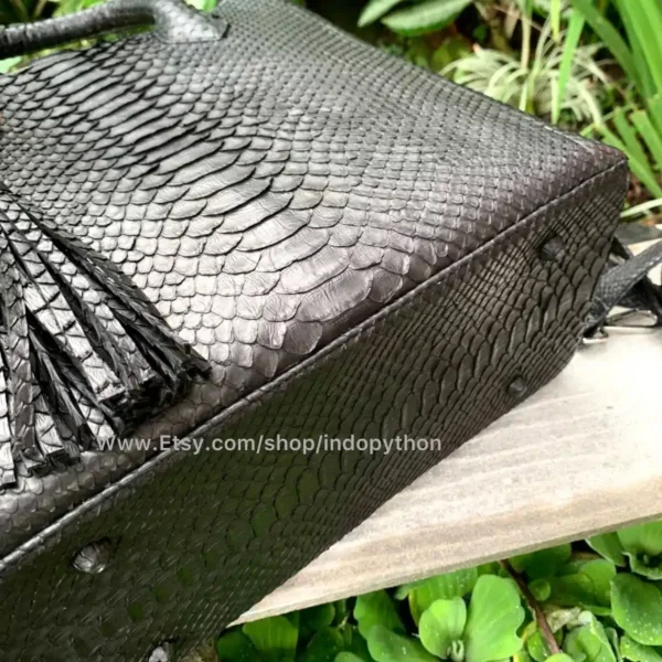 Black Python Tote