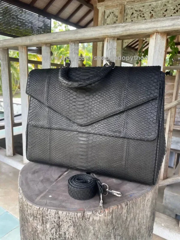 Black Square Medium Bag from Indo Python Store