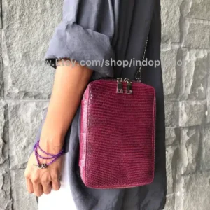 Burgundy Lizard Bag