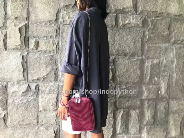 Burgundy Lizard Bag