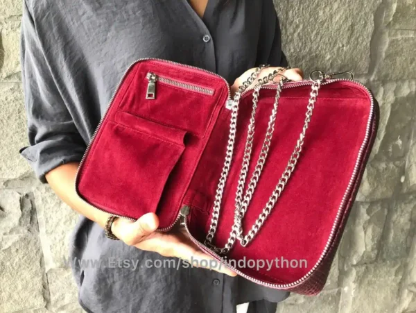 Burgundy Lizard Bag