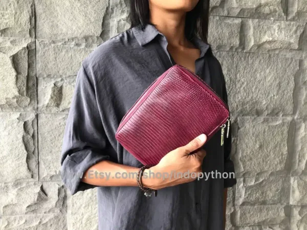 Burgundy Lizard Bag