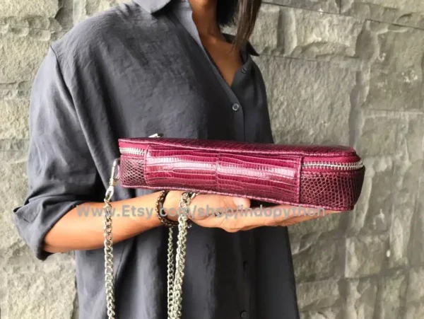 Burgundy Lizard Bag