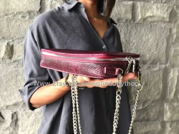 Burgundy Lizard Bag