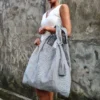 Gray Python Hobo Bag