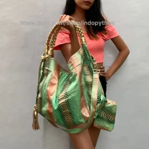 Green Gold Hobo Bag from Indo Python Store