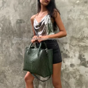 Green Tote Python Bag