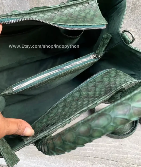 Green Tote Python Bag