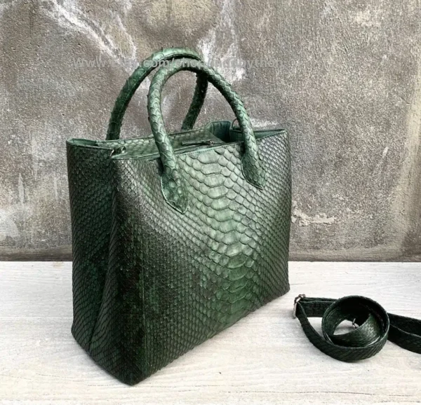 Green Tote Python Bag