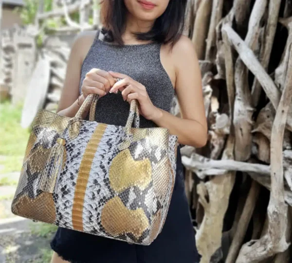 Natural Color With Gold Tote