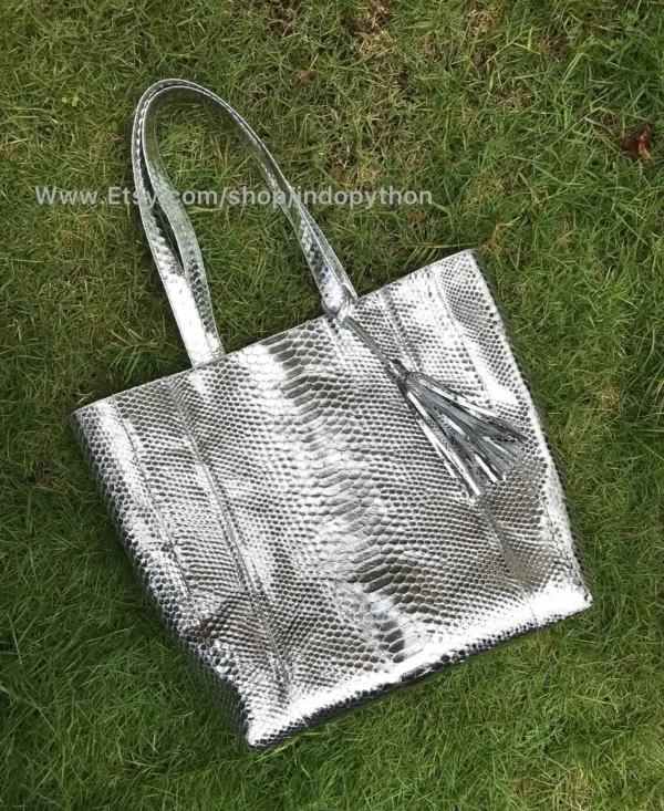 Silver Tote Bag