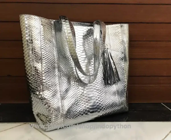 Silver Tote Bag