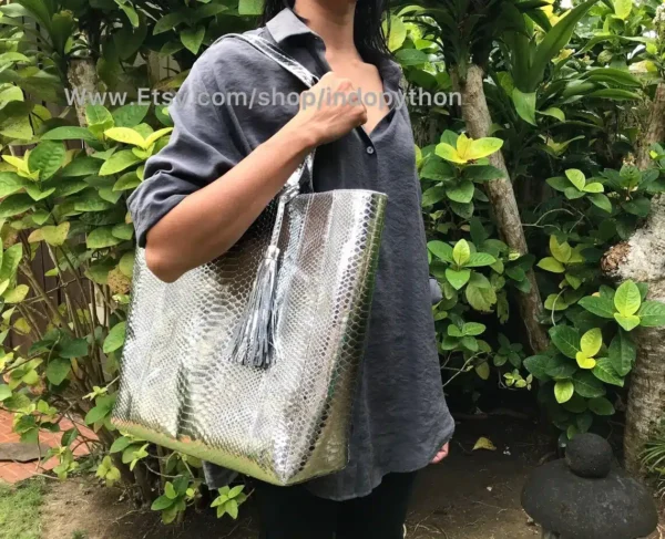 Silver Tote Bag