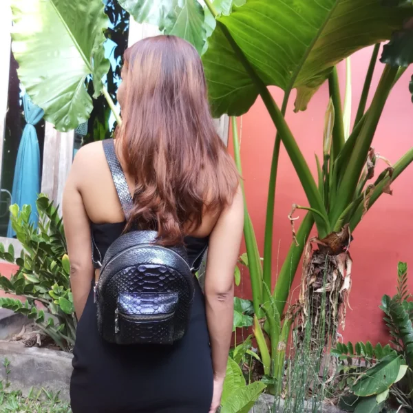 Black Purple Small Backpack