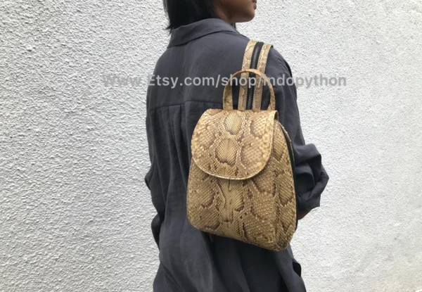 Beige Python Snakeskin Bag