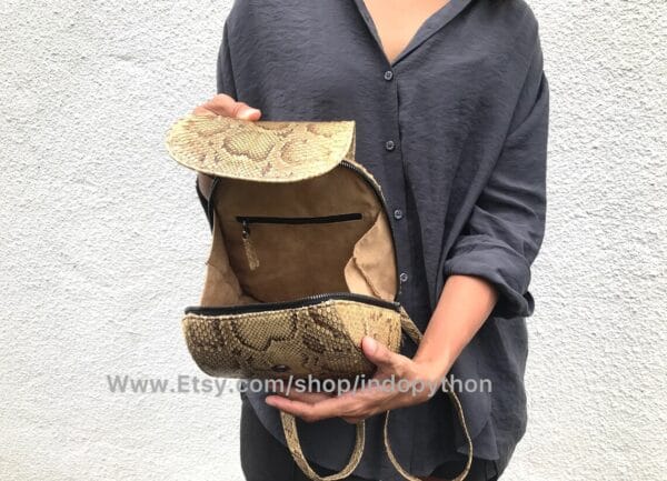 Beige Python Snakeskin Bag