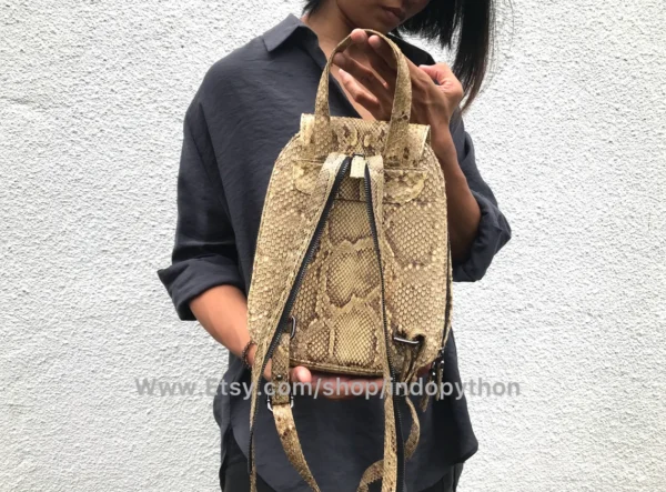 Beige Python Snakeskin Bag