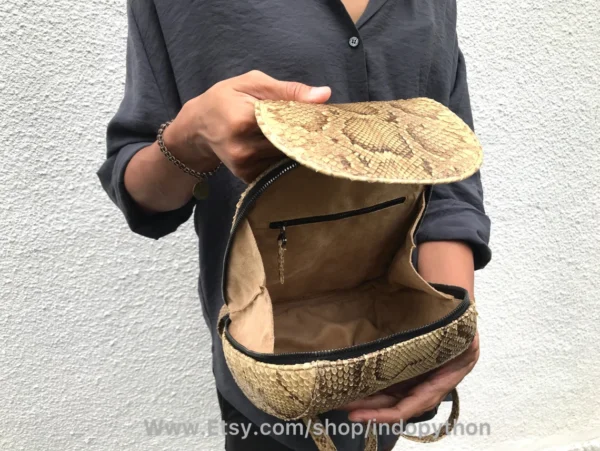 Beige Python Snakeskin Bag