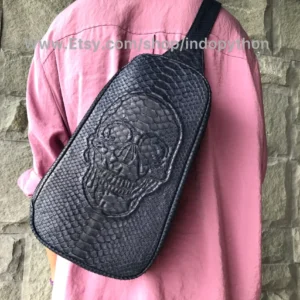 Black Python Skull Bag