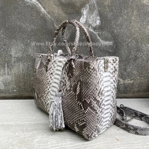 Black & White Python Tote