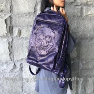 Blue Python Skull Backpack