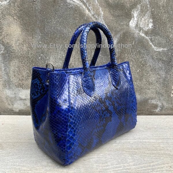 Blue Python Tote Bag